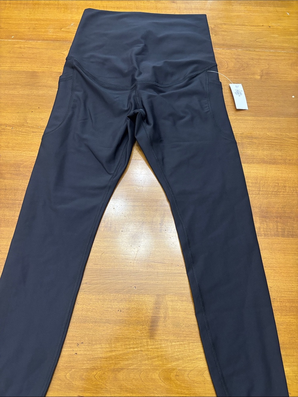 Maternity High Waist Black Leggings with Side Pockets